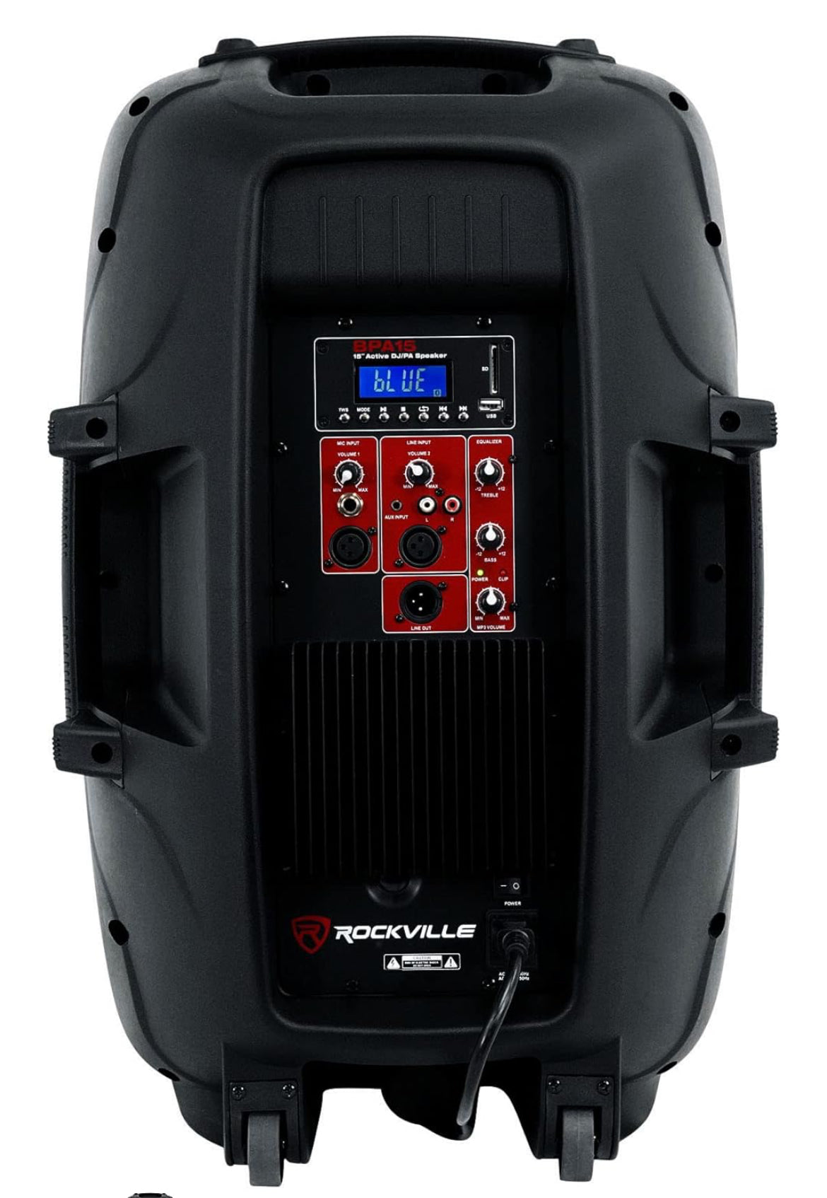 Rockville BPA15 15" 800W Powered PA DJ Speaker with Bluetooth, XLR, 1/4", RCA, 1/8" Inputs, USB/SD Music Player, Deep Bass, Remote Included