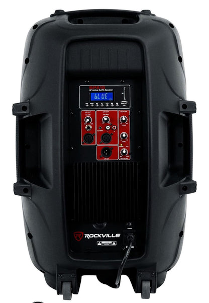 Rockville BPA15 15" 800W Aangedrewe PA DJ Luidspreker met Bluetooth, XLR, 1/4", RCA, 1/8" Insette, USB/SD Musiekspeler, Diep Bas, Afstandbeheer Ingesluit