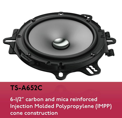 PIONEER TS-A652C, 2-rigting motorluidsprekers, volle omvang, helder klankgehalte, maklike installasie en verbeterde bassreaksie, 6.5” luidsprekers
