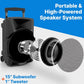 Wireless Portable PA Speaker System -1200W High Powered Bluetooth Compatible Indoor & Outdoor DJ Sound Stereo w/ USB MP3 AUX 3.5mm Input, Flashing Party Light & FM Radio