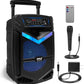 Portable Bluetooth PA Speaker - 1200W Rechargeable Outdoor Bluetooth w/ 15” Subwoofer 1” Tweeter, Recording Function Mic In Party Lights USB/SD Radio PPHP1542B