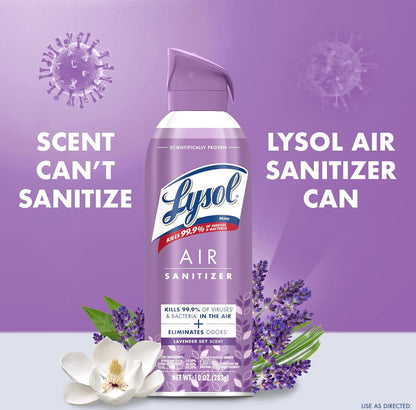 Lysol Luugsuiweraarbespuiting, Vir Luugsuiwering en Reukuitskakeling, Laventel Luggie Geur, 10 Vl. Oz (Pak van 3)