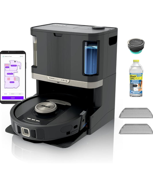 Shark Robot Vacuum & Mop Combo, PowerDetect NeverTouch Pro, Self-Emptying - NEW