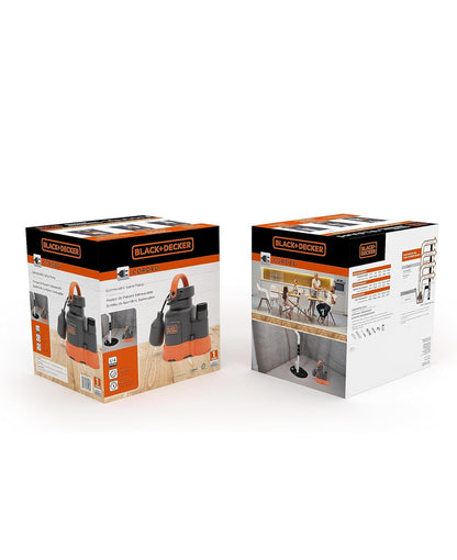 Black+Decker 1/4 HP Dompel-Opgaarpomp, Pomp tot 2300 GPH