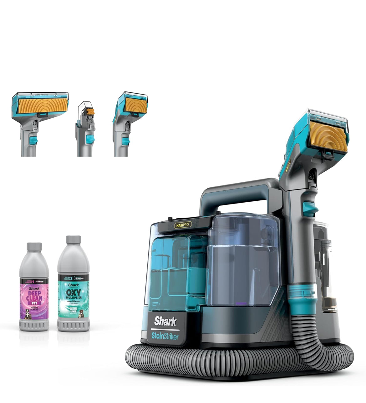 Shark StainStriker HairPro Portable Carpet, Upholstery & Area Rug Cleaner - Teal