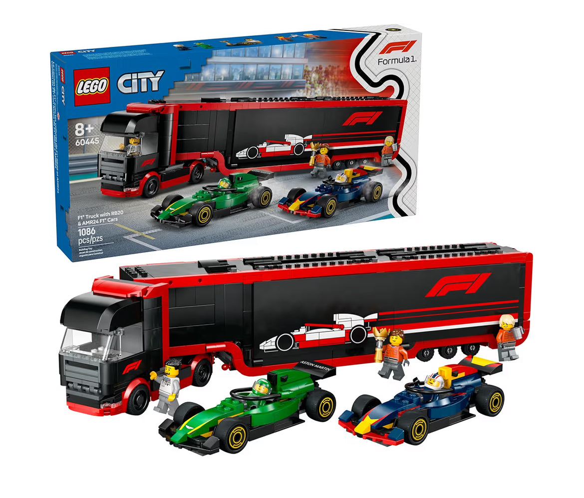 LEGO City F1 Trok met RB20 & AMR24 F1 Motorspeelgoed - Modelmotor Boustel Speelgoed