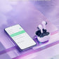 Black Shark Wireless Earbuds w/ LED Light, 45ms Ultra Low Latency - IPX5 Waterproof - Purple