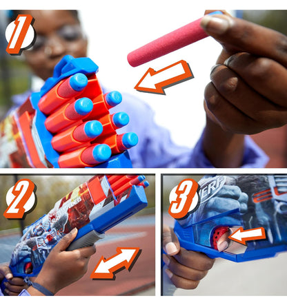 NERF Transformers Optimus Primal Dart Blaster, 16 Nerf Elite Darts, Pump Action, Toy Foam Blasters for 8 Year Old Boys & Girls & Up