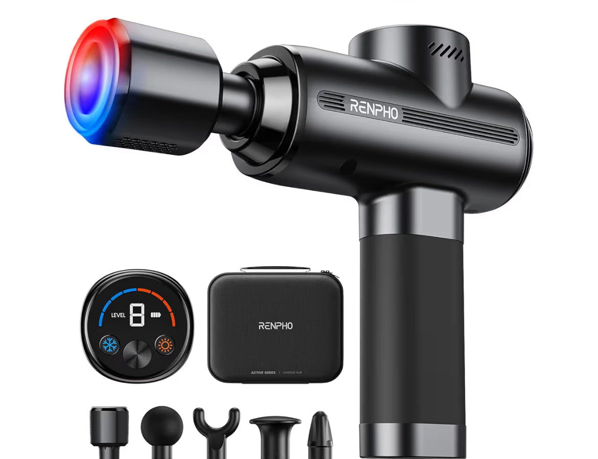 Active Thermacool 2 Massage Gun w/ Heat and Cold Percussion Deep Tissue Handheld Neck Massager