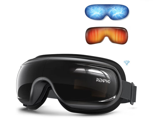New Eyeris 3 Eye Massager with Heat and Cooling, Voice Control Eye Mask w/ DIY Massage - Black