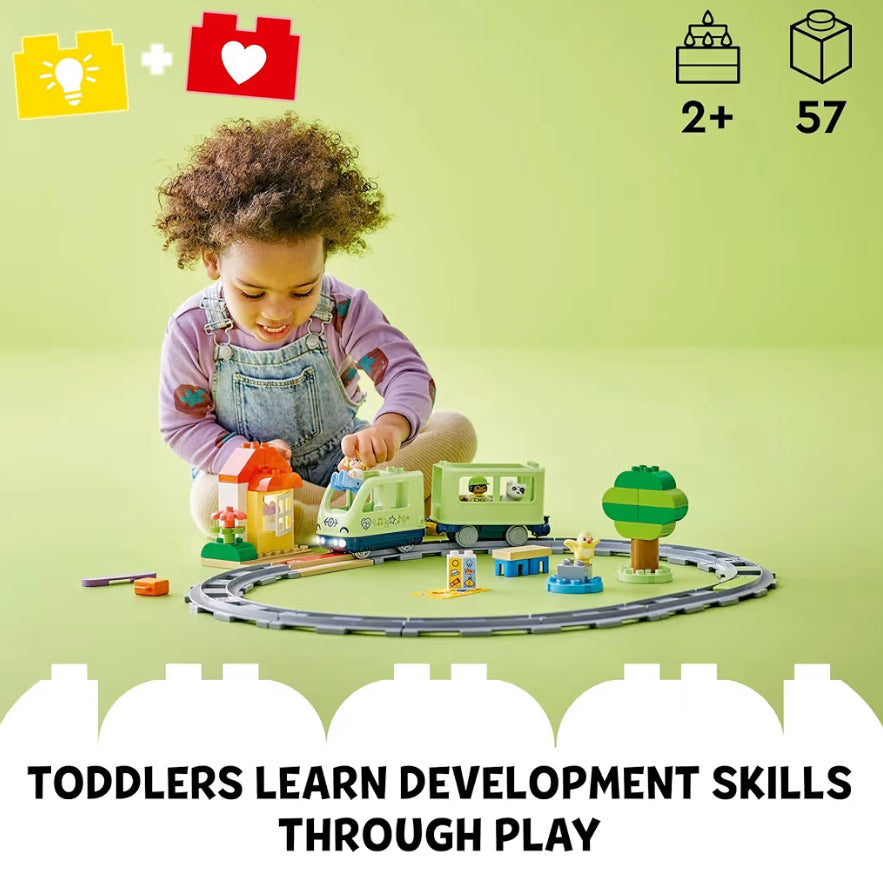 LEGO DUPLO Town Interaktiewe Avontuurtreinstel - Bou / Leer Treinspeelstel met Liggies en Klanke