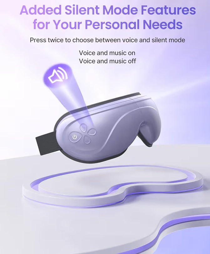 Eyeris 2 Eye Massager w/ Heat Face Massager, Heated Eye Mask for Improve Sleep - (Purple)