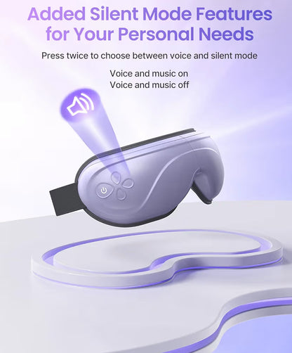 Eyeris 2 Eye Massager w/ Heat Face Massager, Heated Eye Mask for Improve Sleep - (Purple)