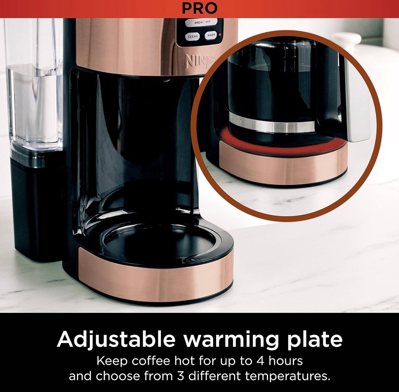 Ninja Programmable XL 14-Cup Coffee Maker PRO with Permanent Filter, 2 Brew Styles Classic & Rich - Copper DCM201CP