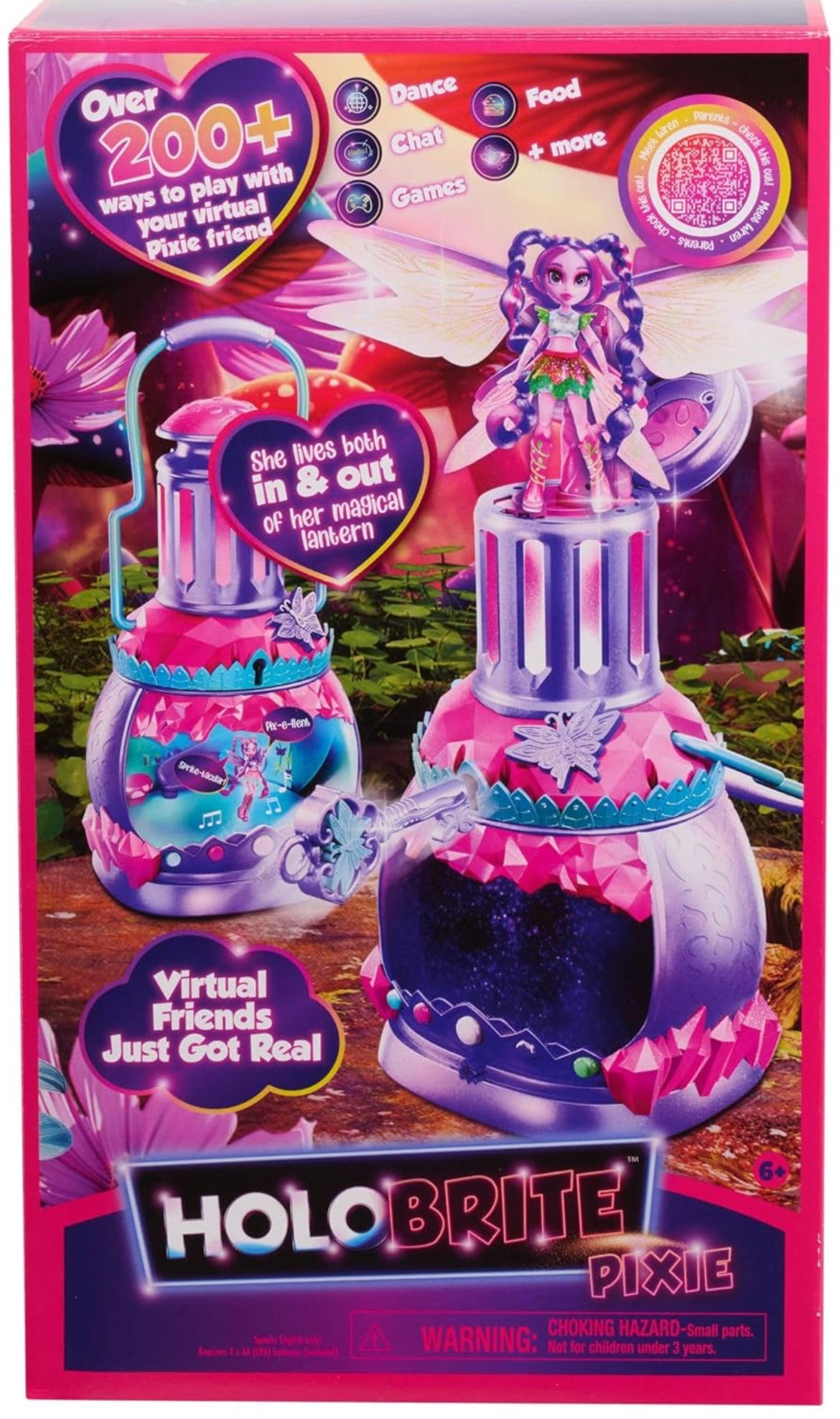 Just Play HOLOBRITE Pixie Lantern, Virtual Dancing and Interactive Games, Includes 5-inch Pixie Doll, Over 200 Ways to Play, Kids Toys for Ages 6 Up
