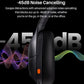 HT3 Hybrid Noise Cancelling Headphones, 90H Battery Life Over Ear Bluetooth 6.0 Foldable Headset, AI Voice Assistant - Titanium Black