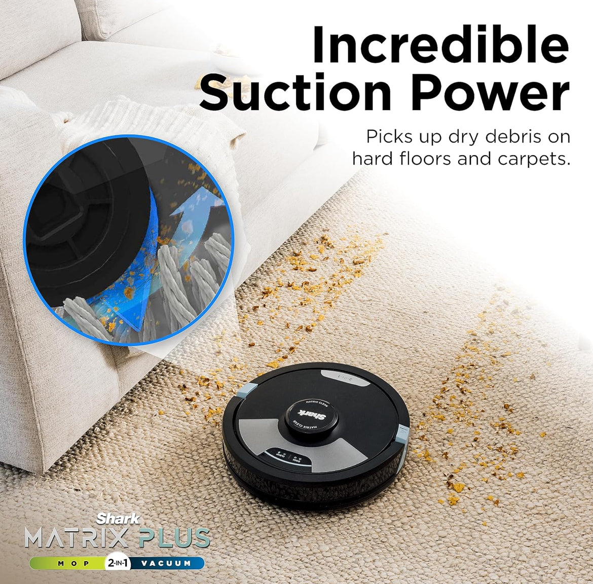 Shark Matrix Plus 2in1 Robot Vacuum & Mop with Sonic Mopping, Matrix Clean - WIFI