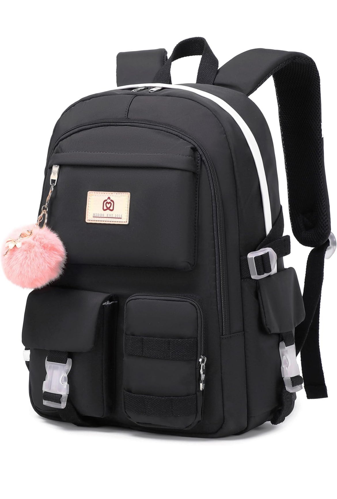Backpack for Girls Laptop Backpacks 15.6 Inch College Cute Bookbag Anti Theft Primary Elementary School Bag Casual Daypack for Students Teens Girl Women (Black)