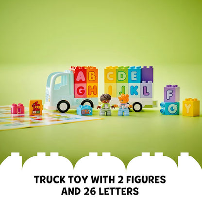 LEGO DUPLO Town Alfabet Vragmotor Speelding - Kleuter Leer- & Opvoedkundige Speelgoed vir Voorskool, Ouderdom 2+