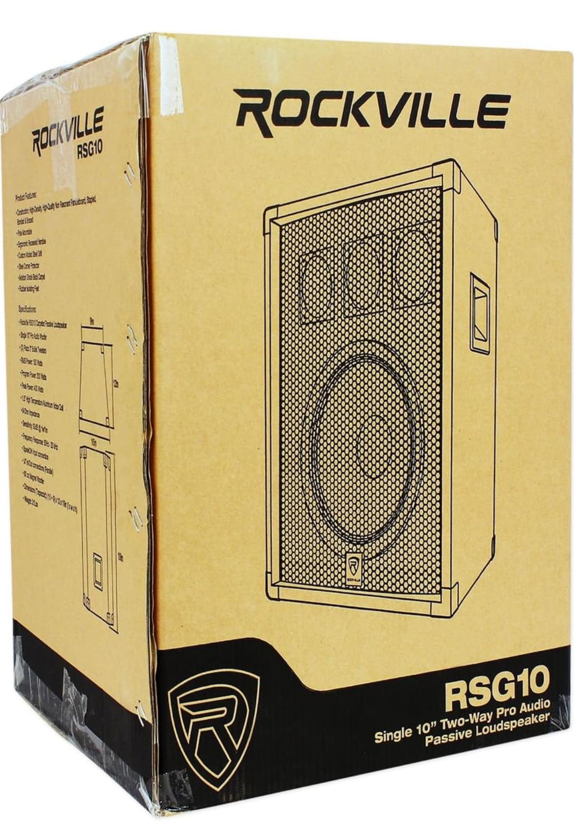 Rockville 10” 400 Watt 8-Ohm 2-Way Passive DJ/Pro PA Speaker, 10 inch (RSG10)