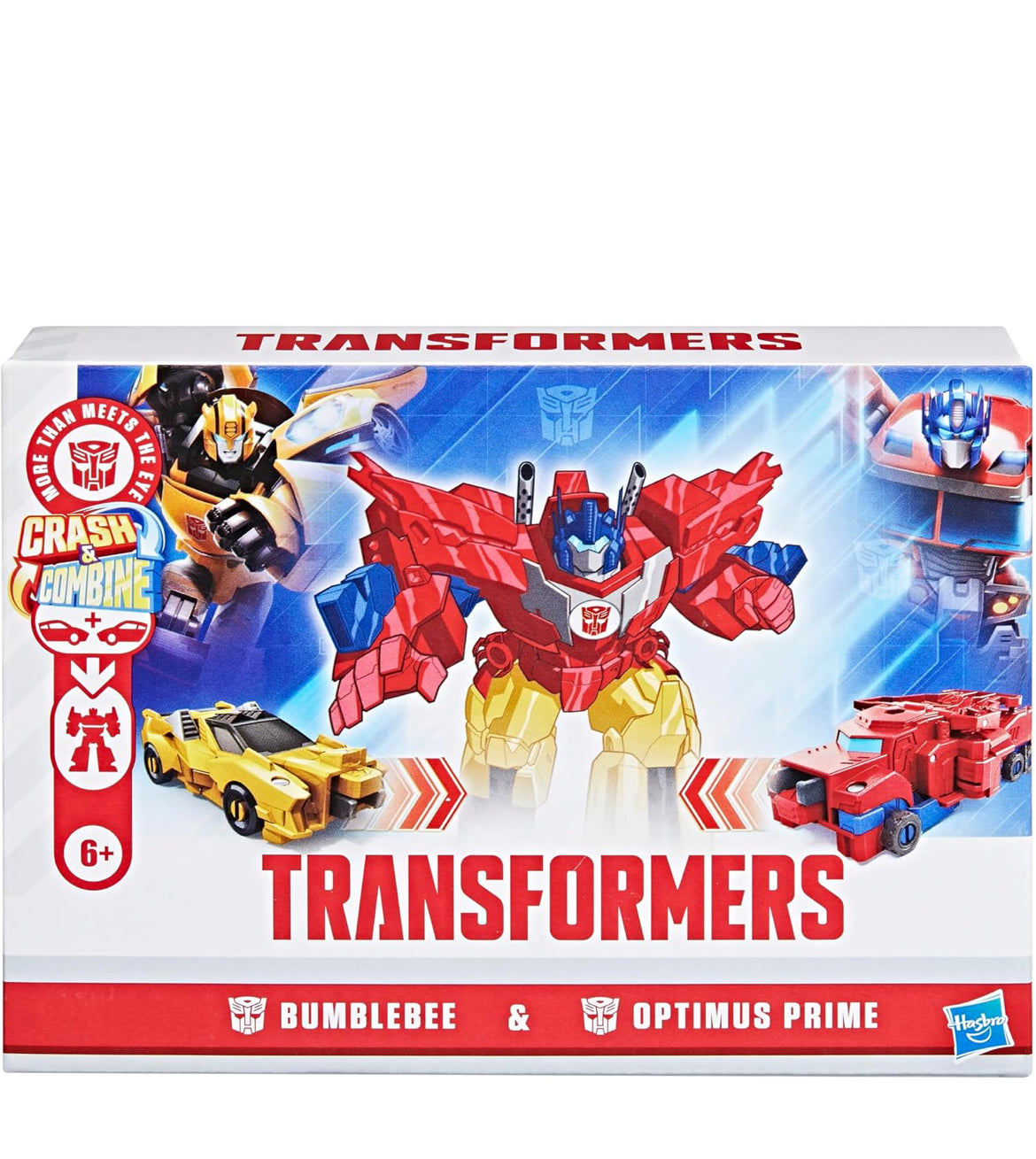 Transformers Crash & Combine Heroes, 3.75-Inch Converting Bumblebee and Optimus Prime Action Figures, Robot Toys for Kids 6 and Up (Amazon Exclusive)