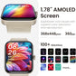 S4 One Smart Watch 1.78" Ultra-Clear Screen Call/Answer Fitness Tracker, Sleep Monitor IP68 Waterproof for iOS 11.0+ Android 9.0+ (Gold)