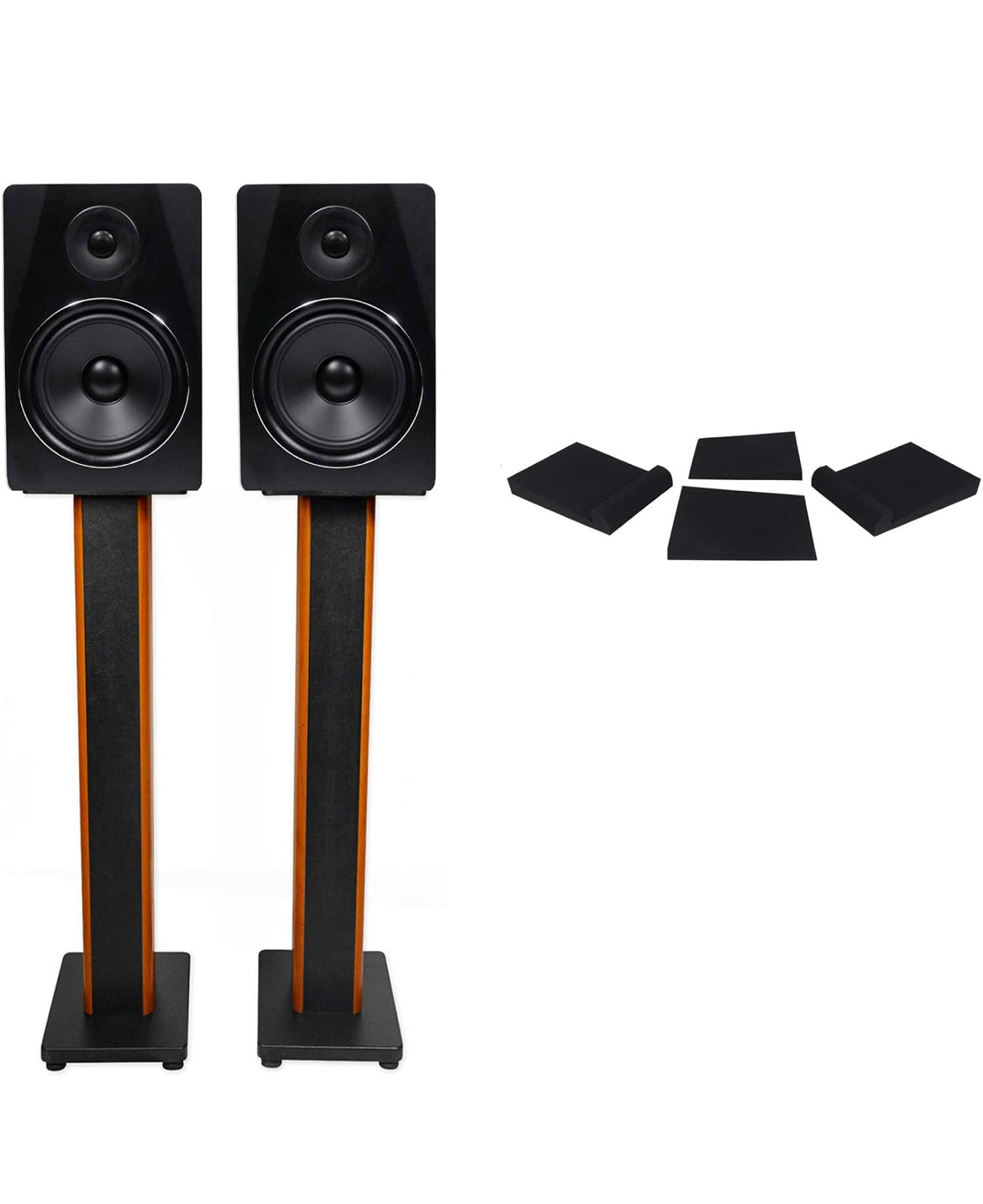 Rockville Pair APM8B 8" 2-Way 500 Watt USB Studio Monitors+36" Stands+Pads