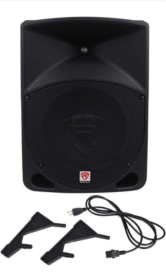 Rockville RPG10 10" 600W Powered DJ PA Speaker System, Deep Bass, 2 Channel Mixer, EQ - Perfect for Live Music, Events, and Parties
