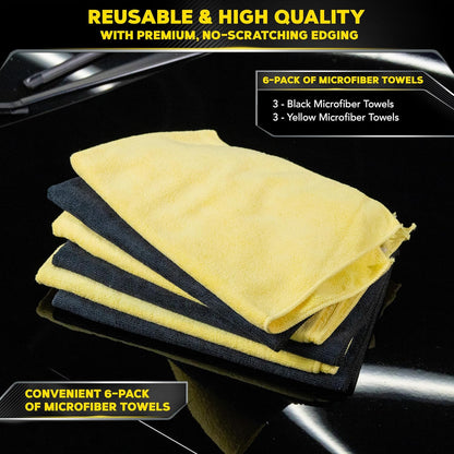 Meguiar's Supreme Shine Mikroveselhanddoeke vir Motors, Ultra-Plush Motor Mikroveselhanddoekstel