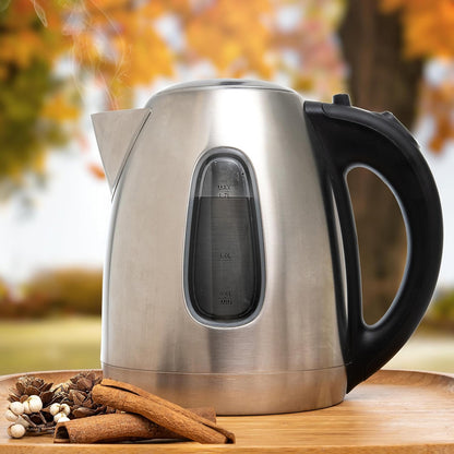 Mixpresso 1.7L Vlekvrye Staal Klein Elektriese Ketel, Koordlose 1500w Vinnige Kookpot, Draagbare Warmwater Elektriese Teeketel Met Droogkookbeskerming En Outo-Afskakeling