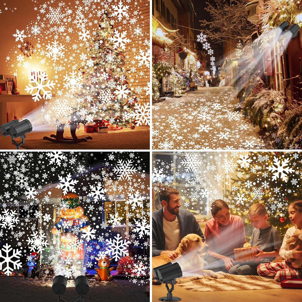 Christmas Outdoor Projector Lights, Dynamic IP65 Waterproof Snowflake Projector Decorations