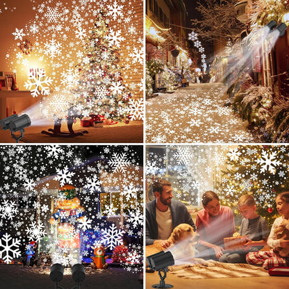 Christmas Outdoor Projector Lights, Dynamic IP65 Waterproof Snowflake Projector Decorations