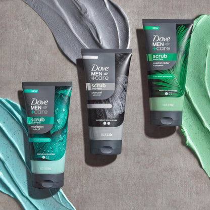 DOVE MEN Body and Face Scrub Eucalyptus Deeply Exfoliates for Hydrated & Nourished Skin No Sulfate or Parabens (2CT)