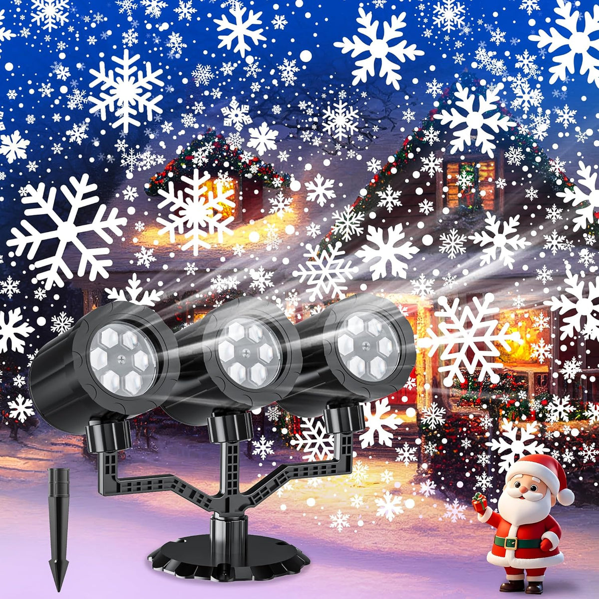 Christmas Outdoor Projector Lights, Dynamic IP65 Waterproof Snowflake Projector Decorations