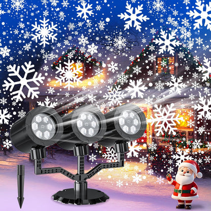 Christmas Outdoor Projector Lights, Dynamic IP65 Waterproof Snowflake Projector Decorations
