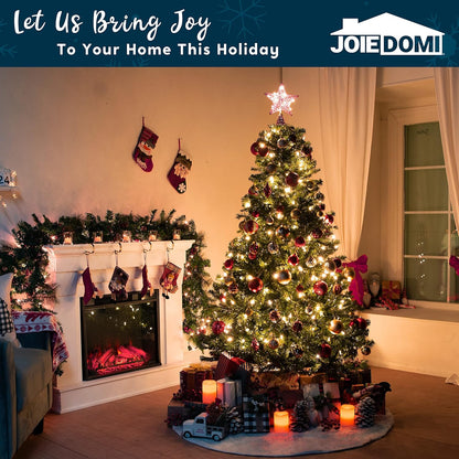 8" Kersfees Glitterskerboomtoppe, Pienk Sterretjie met 20 LED Warmwitliggies Versierings