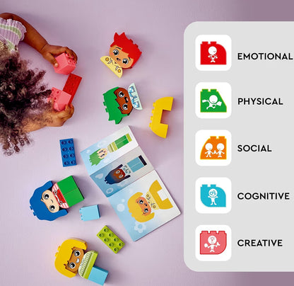 LEGO DUPLO My First Big Feelings & Emotions Interactive Toy, Colored Building Bricks and 4 Characters