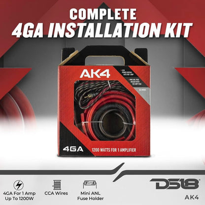 DS18 AK4 Volledige 4 Gauge CCA Versterker Installasie Bedradingstel