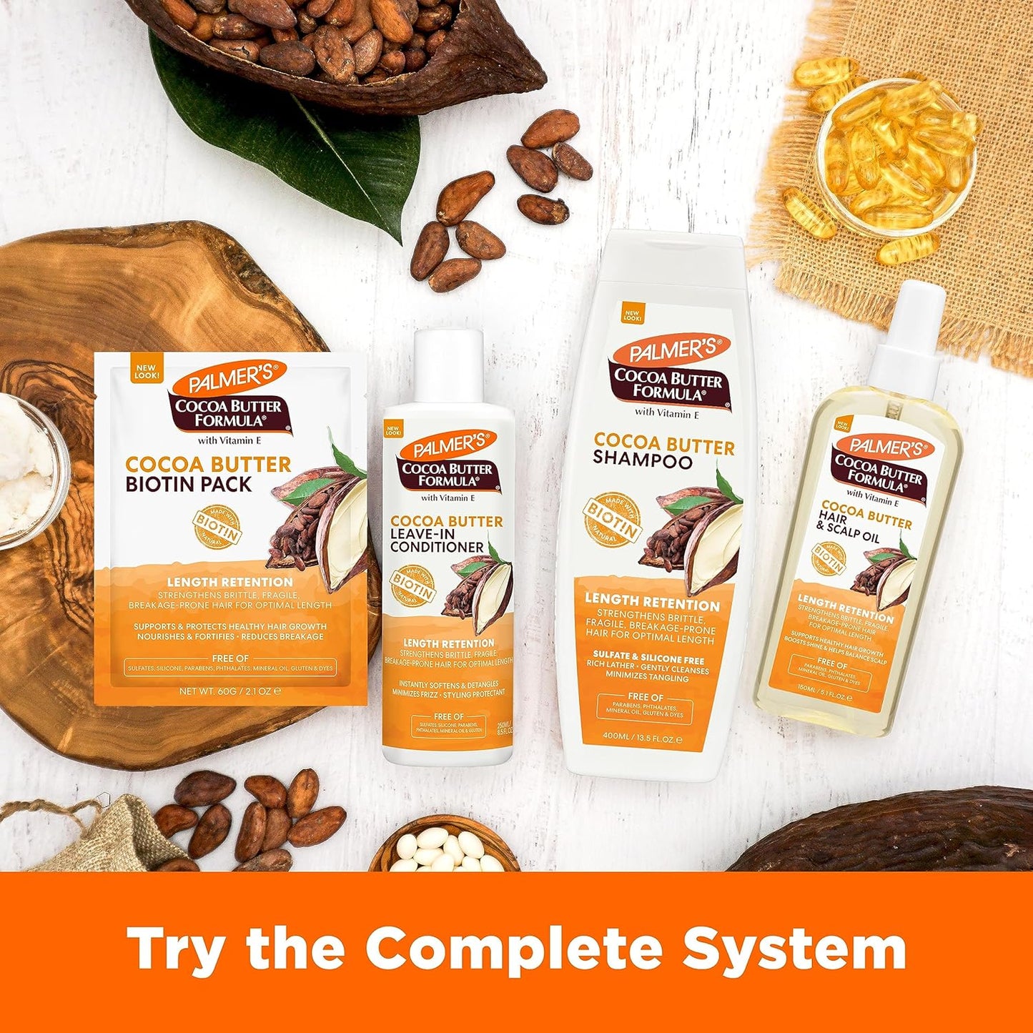 Palmer's Cocoa Butter & Biotin Length Retention Biotin Pack  (2.1 0z) - Pack of 5