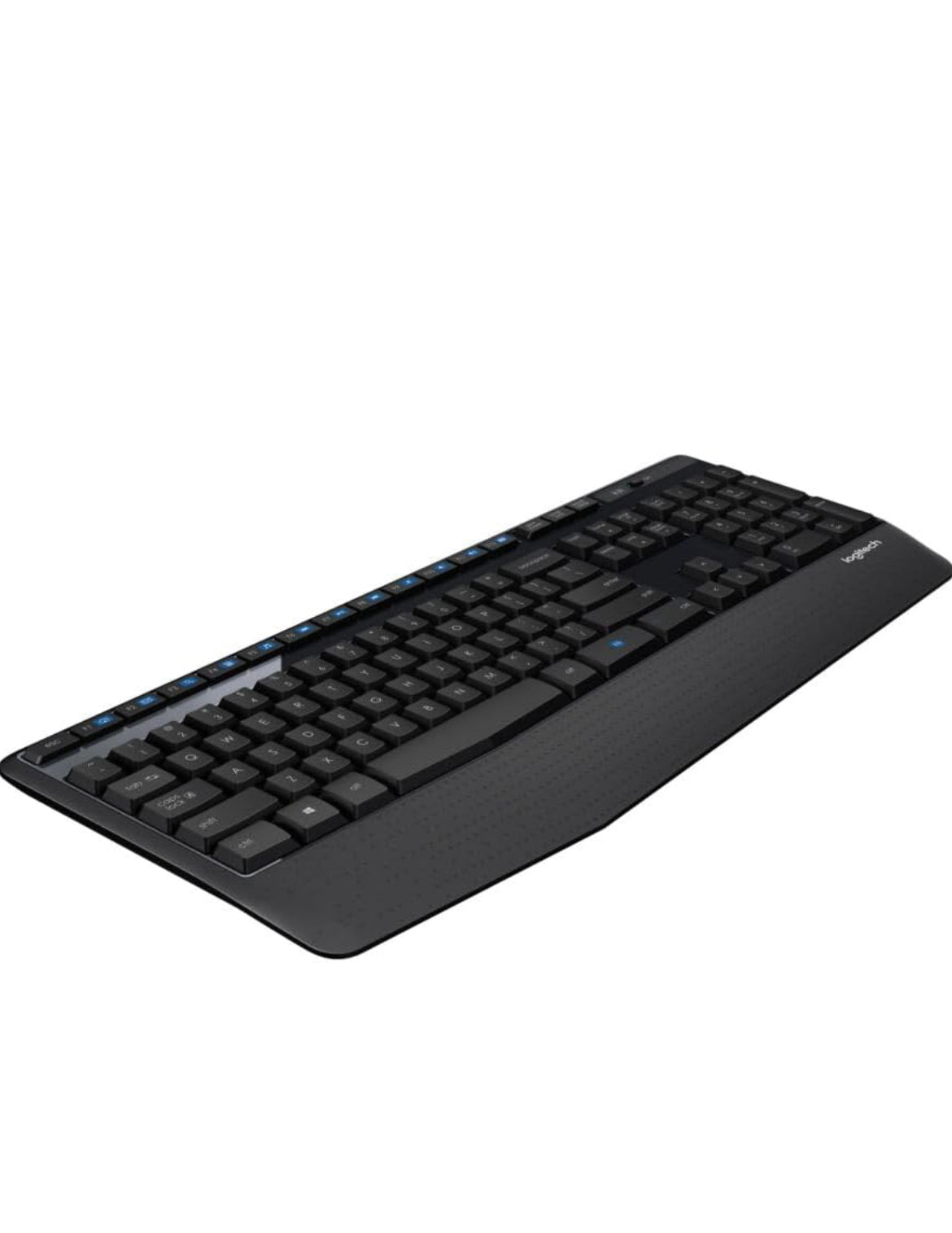 Logitech K345 Draadlose Sleutelbord - Volgrootte Sleutelbord met Polsrus, 2.4 GHz Draadlose USB-ontvanger - vir rekenaar, skootrekenaar