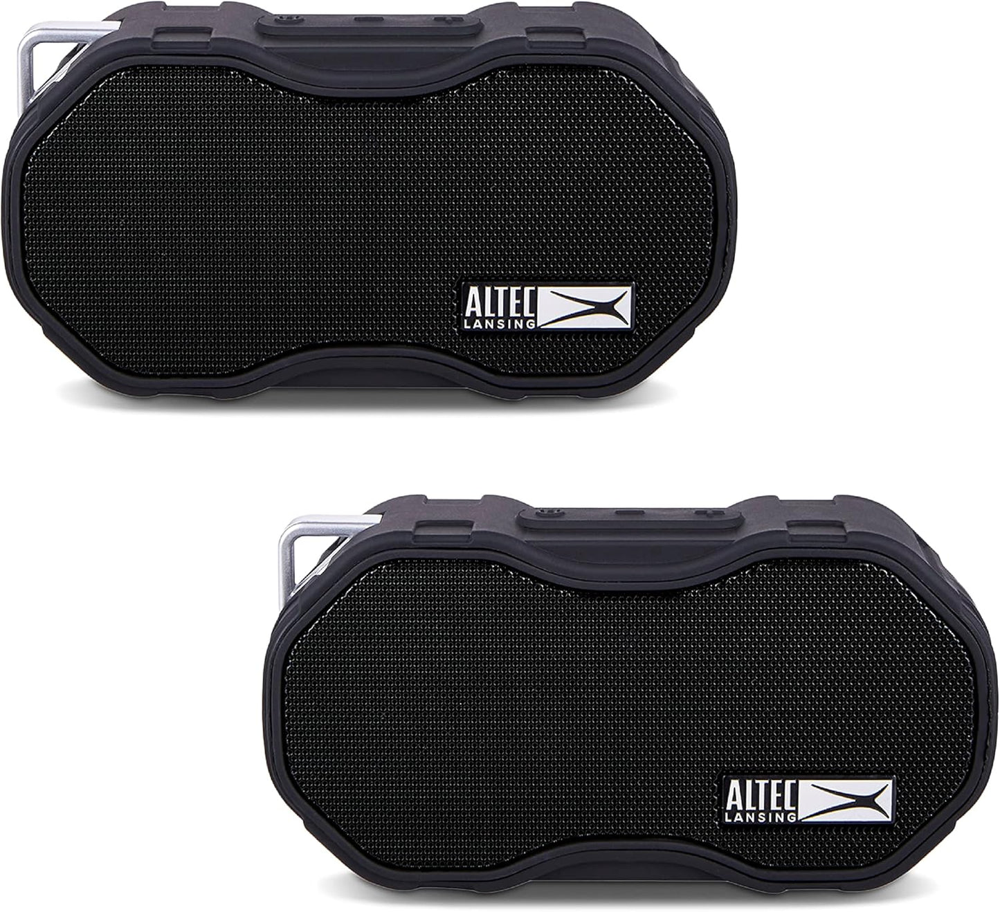 Altec Lansing Baby Boom XL - Waterdigte Bluetooth-luidspreker, Draadlose en Draagbare Luidspreker vir Reis en Buiteluggebruik, Diep Bas en Harde Klank, 2 Pak, Swart