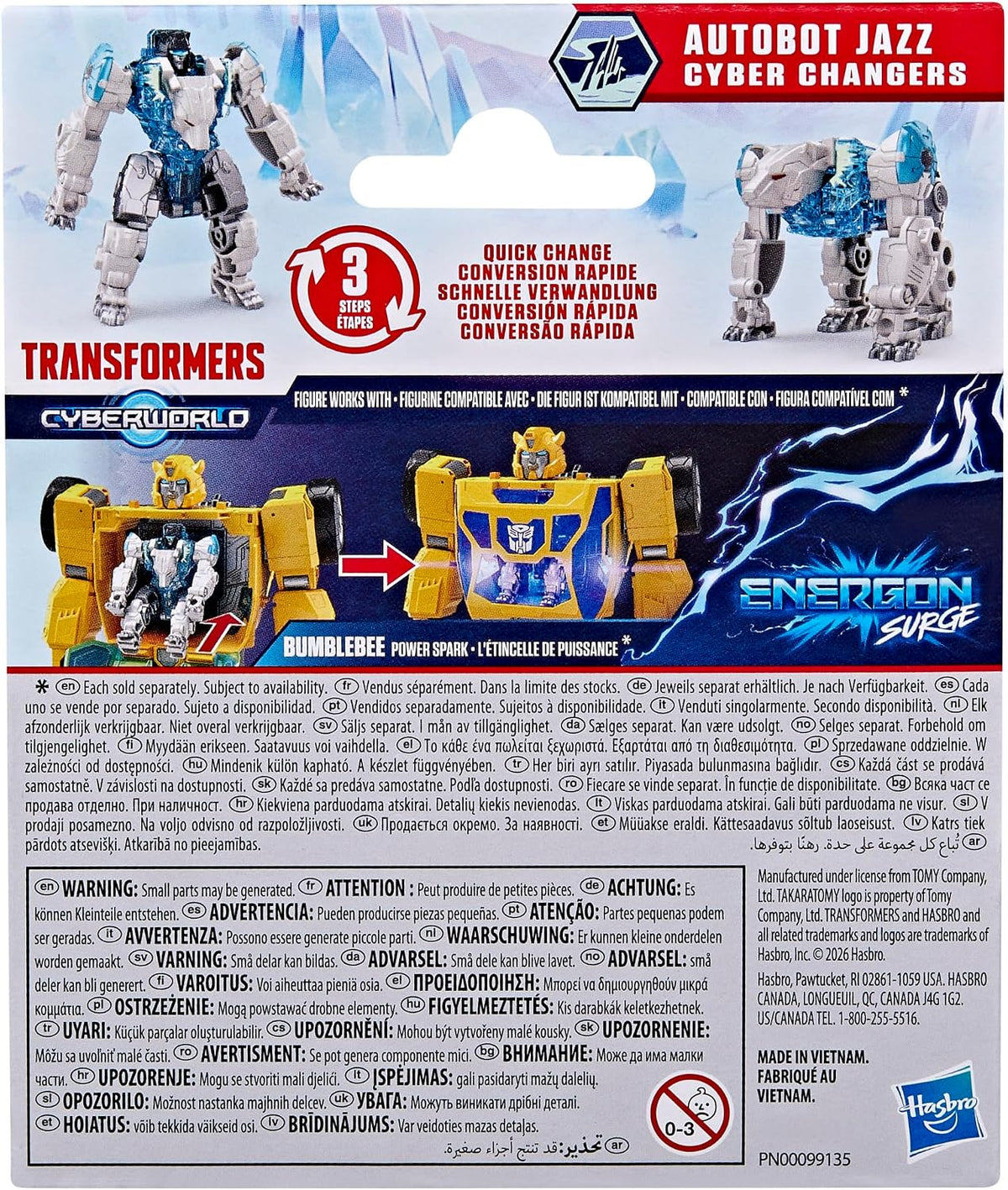 Transformers CYBERWORLD Autobot Jazz Cyber Changers Energon Surge 4-Inch Action Figure, Robot Toys - (Kids 6+)
