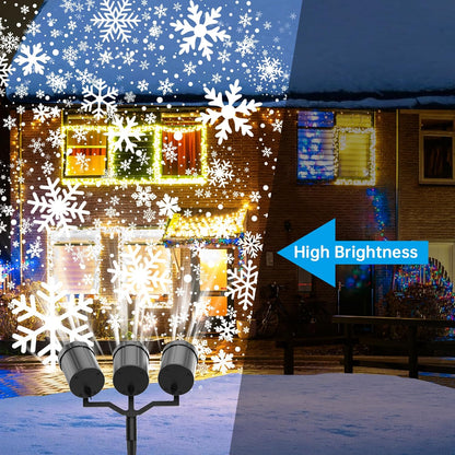 Christmas Outdoor Projector Lights, Dynamic IP65 Waterproof Snowflake Projector Decorations
