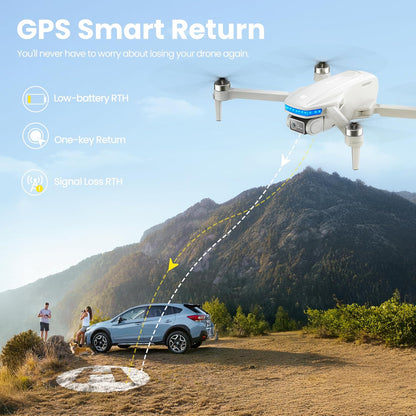 Drones w/ GPS Camera 4K, Brushless Motor FPV Auto Return - Foldable Drone