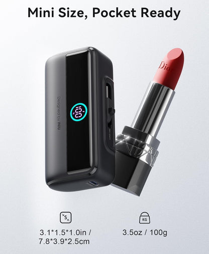 INIU Small Portable Charger, 5500mAh Power Bank with Build-in USB-C Connector