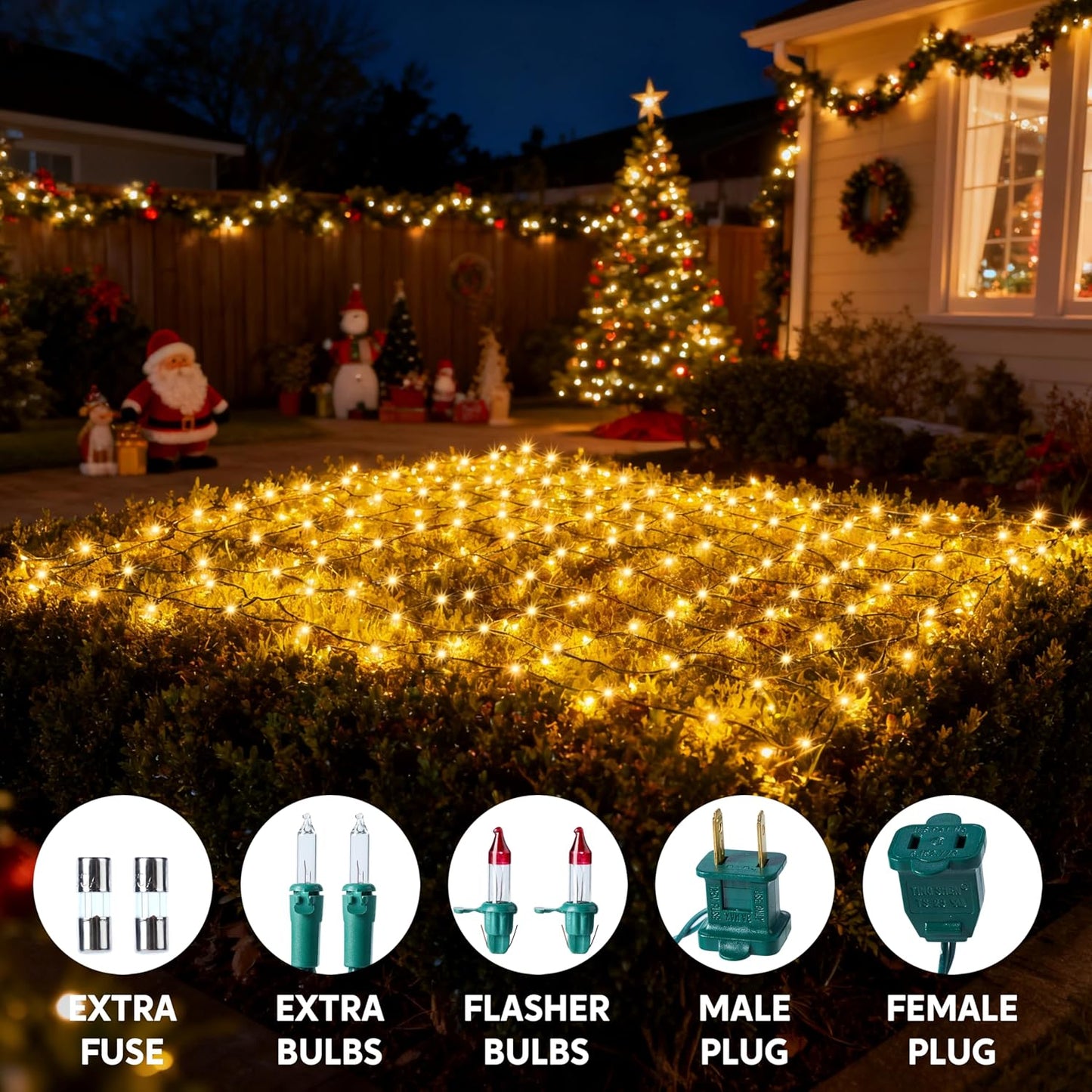 150 lumières en filet blanc chaud pour décorations intérieures et extérieures