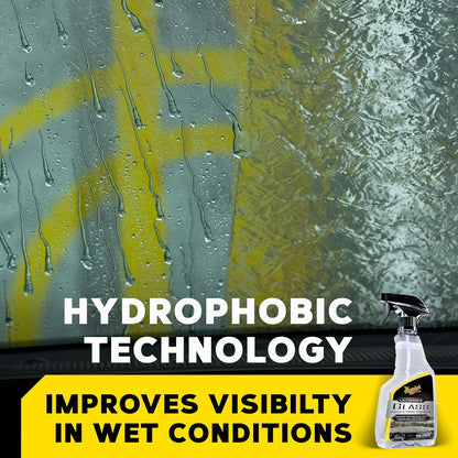 Meguiar's Ultimate Glass Cleaner & Water Repellent - Premium Glas- en Vensterskoonmaker Reënweerder wat Sigbaarheid in Reën Verbeter - (16oz)