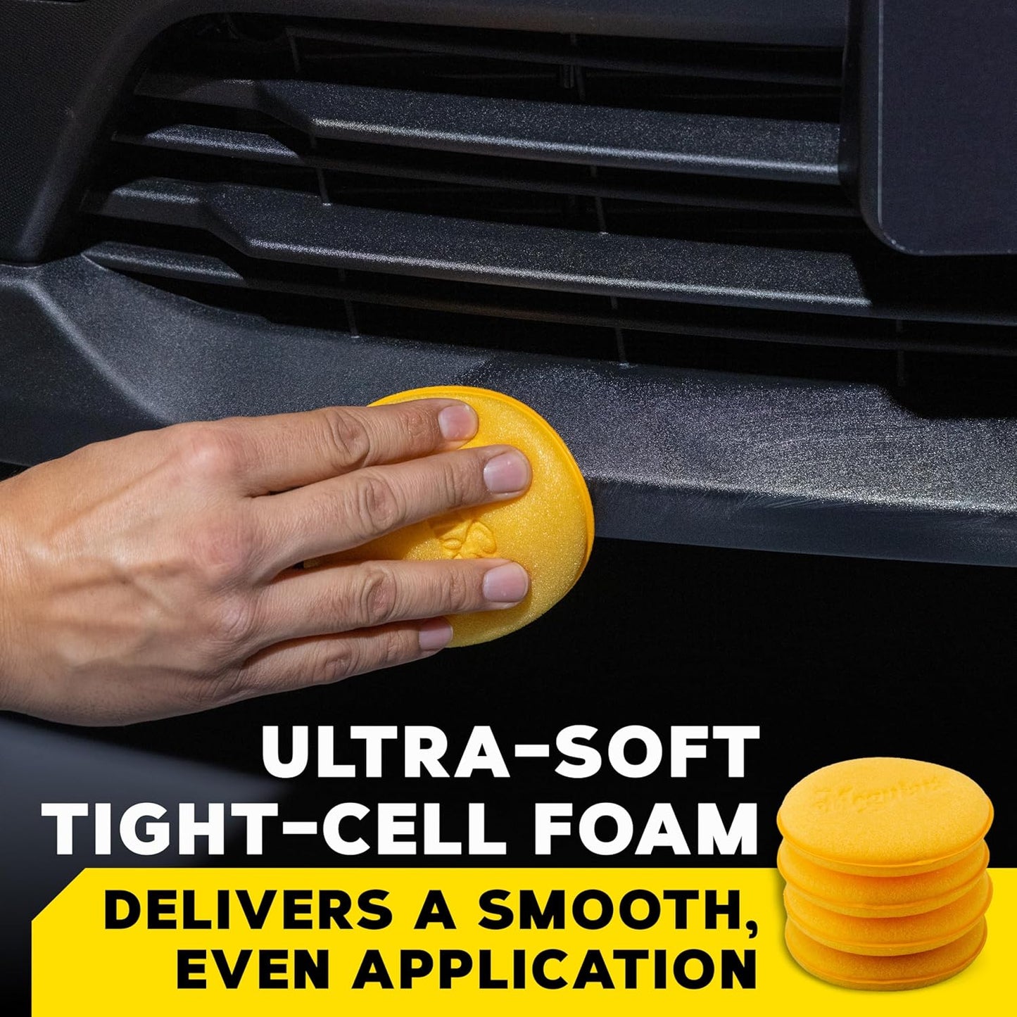 Meguiar's 4" Skuim Aanwenders Ultra-Sagte Handaanwenders m/ 'n Digtesel Skuim - 4 Pak