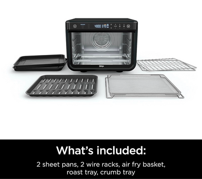 Ninja DT202BK Foodi 8-in-1 XL Pro Lugbraai-oond, Groot Konveksie- en Digitale Broodrooster-oond vir Werksoppervlak – 1800 Watt (Swart)