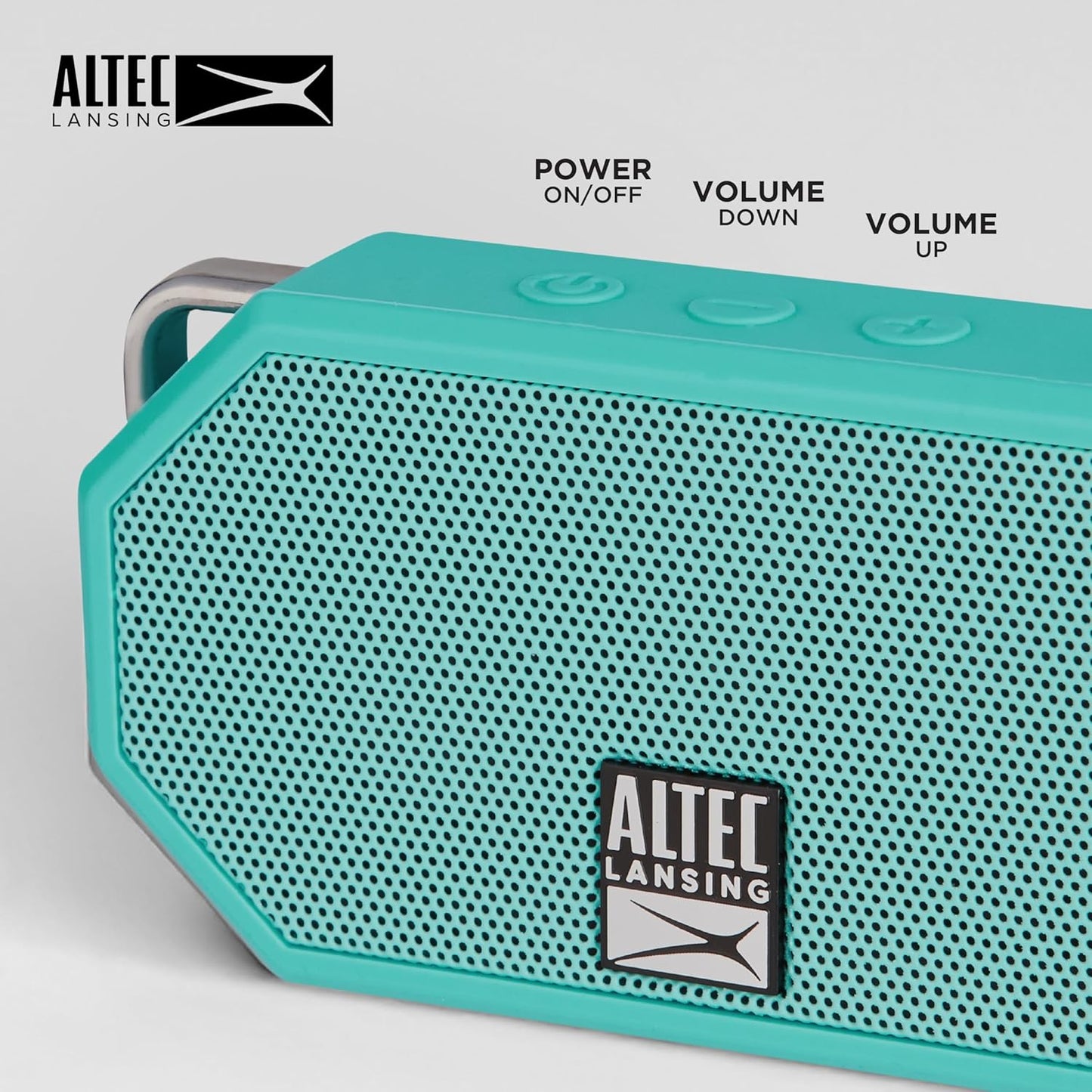 Altec Lansing Mini H2O - Waterdigte Bluetooth-luidspreker, IP67-gesertifiseer en dryf in water, kompakte en draagbare luidspreker vir stap, kamp, swembad en strand